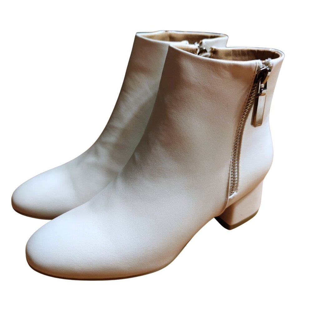 IDIFU Women's Double Zipper Ankle Booties 1.8 Inch Low Block Heel Size 5.5